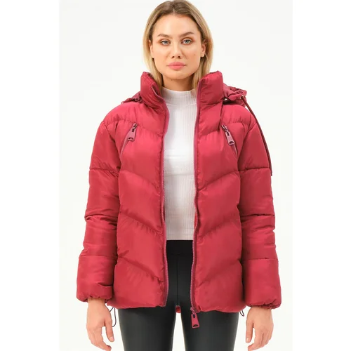 Dewberry Z6769 WOMEN'S COAT-BURGUNDY