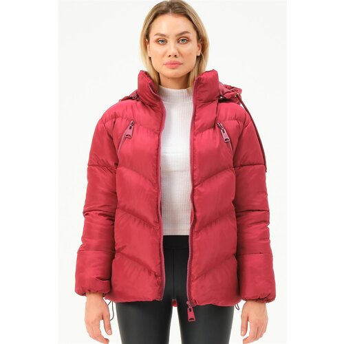 Dewberry Z6769 WOMEN&amp;#039;S COAT-BURGUNDY Slike