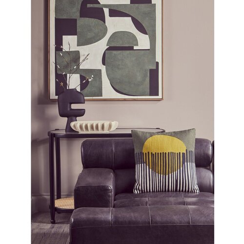 Premier Housewares Crni/u prirodnoj boji pomoćni stol sa staklenom pločom stola 49x100 cm Cebu &amp;ndash; Slike
