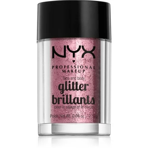 NYX Professional Makeup Glitter Goals bleščice za obraz in telo odtenek 02 Rose 2.5 g