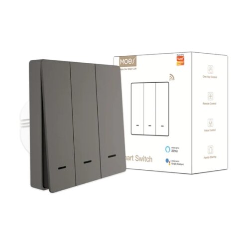 Moes® SMART ZIGBEE PAMETNI PREKIDAC SA 3 PREKIDACA SIVI ZS-B-EU3-GY-MS Cene