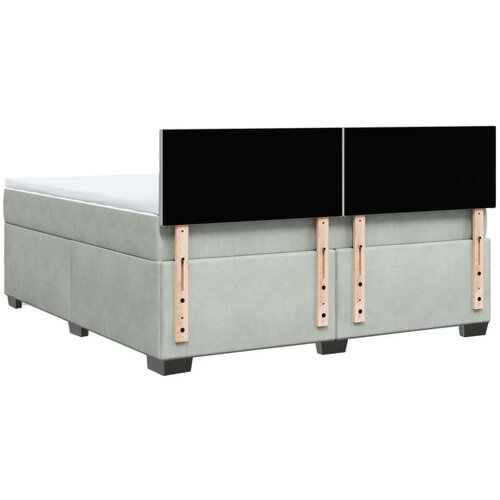 VidaXL Krevet s oprugama i madracem svjetlosivi 180x200 cm bar&amp;scaron;unasti Slike