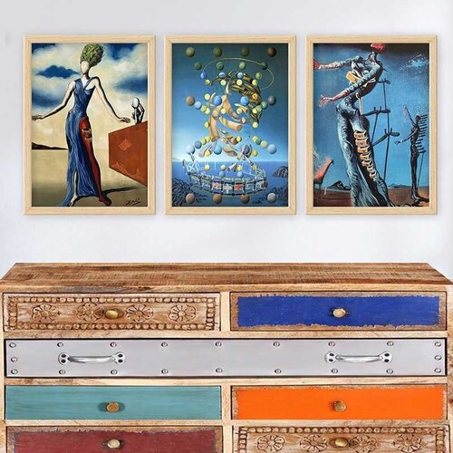 Wallity Set uramljenih slika 3NTC_UN24751, 3 Dela Cene