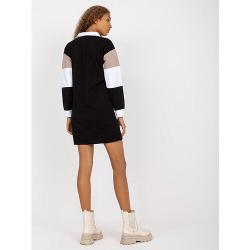 RUE PARIS Dress-RV-SK-8072.20P-black-beige Cene