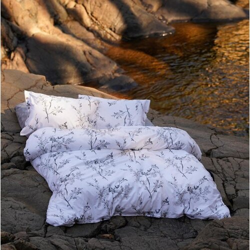 Mila Home Luxury Bela/siva enojna posteljnina iz renforce bombaža 140x200 cm White Floral &amp;ndash; Slike