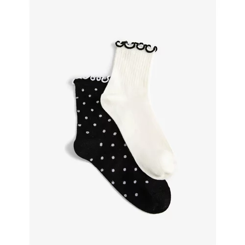Koton Polka Dot Set of 2 Socks with Ruffle Detail