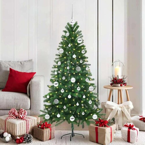 vidaXL Božično drevo med 150 LED z stojalom Zelena 150 cm PE Cene