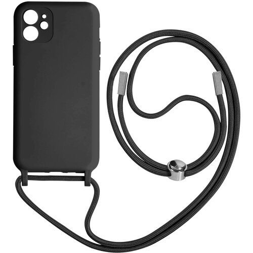AVIZAR Poltrdi ovitek z vrvico za iPhone 11 z mehko notranjostjo, ovratnikom - crn, (20632206) Slike
