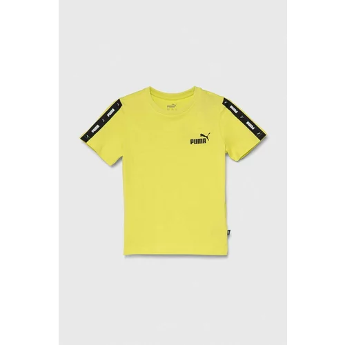 Puma Dječja pamučna majica kratkih rukava Ess Tape Tee B boja: žuta, s tiskom