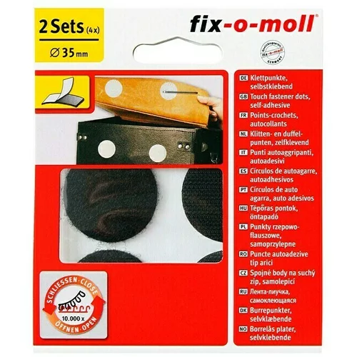 Fix-o-moll gumb na čičak (promjer: 35 mm, crne boje, lijepljenje, 2 kom.)