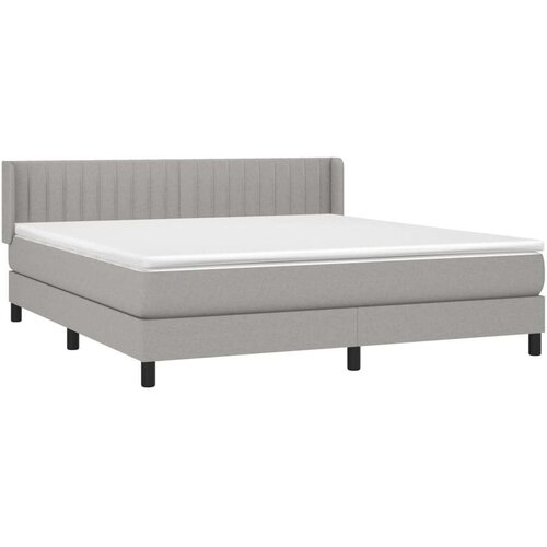  Krevet box spring s madracem svjetlosiva 160x200 cm tkanina Slike