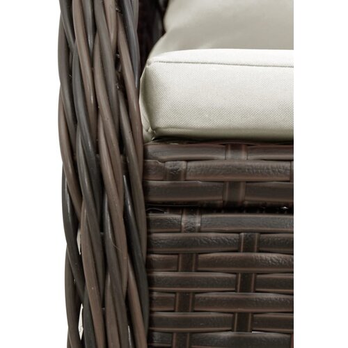  5-dijelni vrtni blagovaonski set s jastucima poliratan smeđi Smeđa 80 x 80 x 74 cm Slike