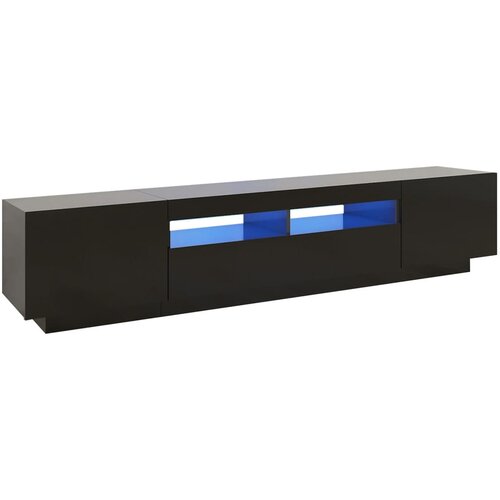 Maison Chic TV omarica - TV stojalo - Televizijska omarica z LED lučkami črna 200x35x40 cm, (21700973) Slike