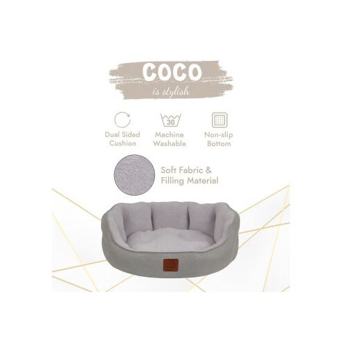Paws &amp;amp; Whiskers Krevet za kućne ljubimce Coco, 45 &amp;times; 50 &amp;times; 10 cm, sivi Slike