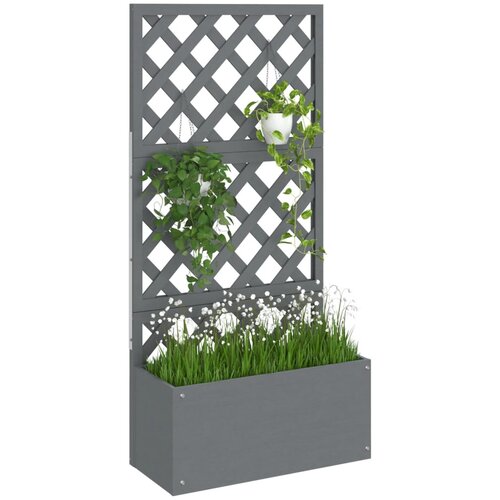  Sadilica s re&amp;scaron;etkom siva 65 x 33 x 135 cm WPC Slike