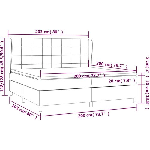  Krevet s oprugama i madracem svjetlosivi 200 x 200cm od tkanine Slike