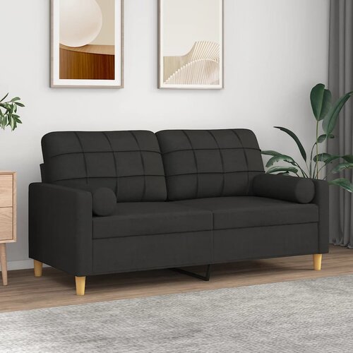 vidaXL Dvosjed s ukrasnim jastucima crni 140 cm od tkanine Cijene