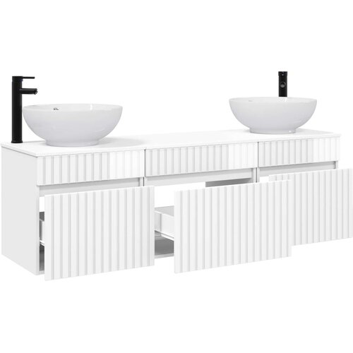  Set ormarića za kupaonicu 3 kom. Bijela visokog sjaja 49 x 44,5 x 66,5 cm Slike