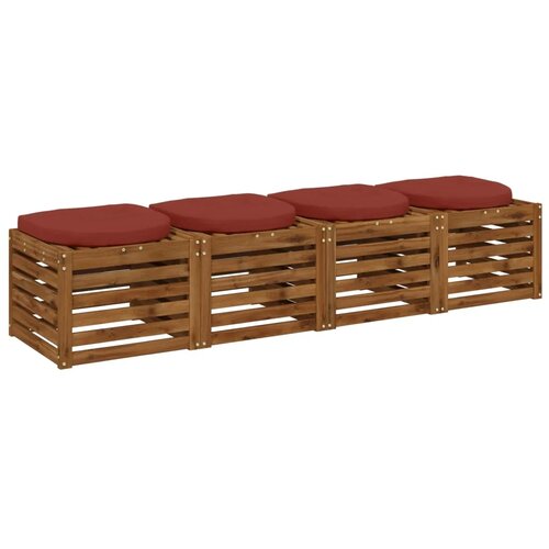  Jastučići za sjedalo od 4 dijela 4 kom. 100% poliester Crvena - Crvena 40 x 40 x 5 cm Melange Cene