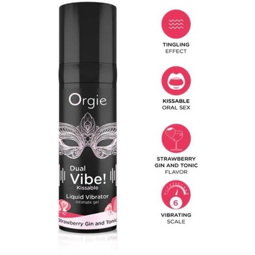 Orgie Dual Vibe - unisex tekući vibrator - Jagoda - Gin Tonic (15 ml) Slike