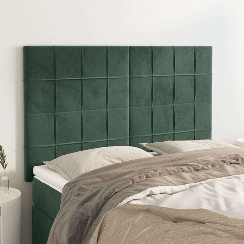  Posteljno vzglavje 4 kosa temno zelen 72x5x78/88 cm žamet, (20952354) Cene