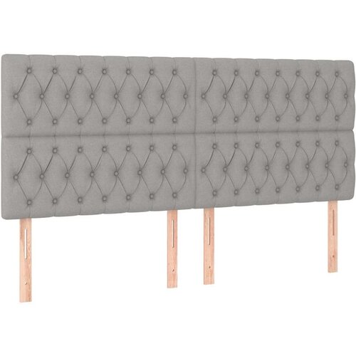  Box spring s madracem LED svjetlosivi 180x200 cm tkanina Slike