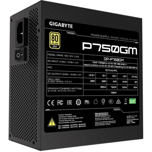 Gigabyte PSU 750W Gold Modular80+ GOLD;Fully Modular;8xSATA,3x4Pin,1xFloppy, 4xPCIe 6+2 Pin Cijene