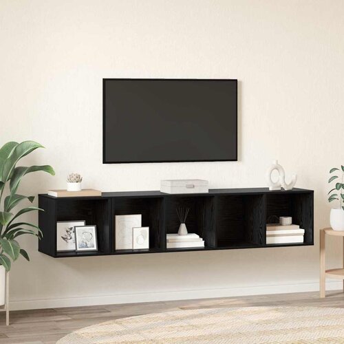  Set TV stalka Zidne 2 pcs Crni hrast Konstruirano drvo Cijene