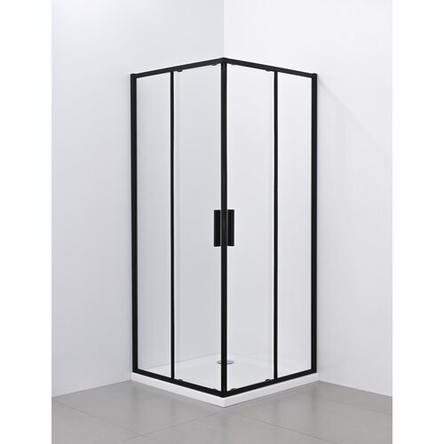 Noks paravan 5006B providno staklo 90x90x195 black Cene