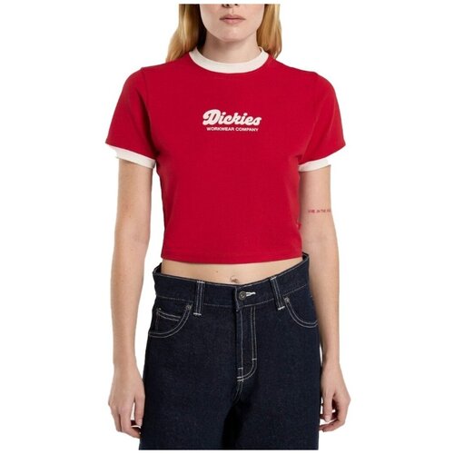 Dickies Majice &amp;amp; Polo majice DK0A4Z8I0ER1 LEWISTOWN RINGER Rdeča Slike