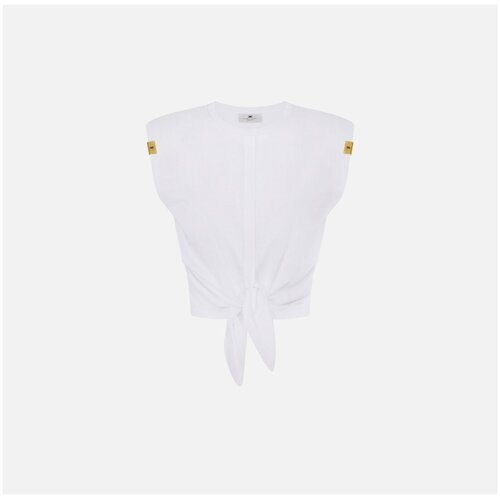 Elisabetta Franchi Majice brez rokavov MA01161E2 Bež Slike