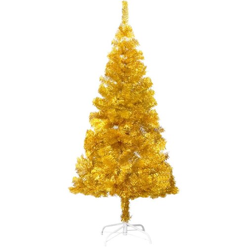 vidaXL umjetno božićno drvce sa stalkom zlatno 120 cm PET Cene