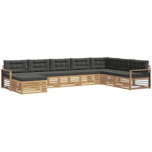  Set vanjskih sofa 8 kom. Bijela i antracit Čvrsto drvo akacije 406 x 247,5 x 73 cm Slike