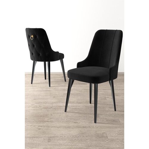Hanah home set trpezarijskih stolica Newa 8 kom, crna tkanina Babyface, crne metalne noge Cene