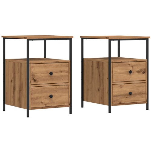 Maison Chic Dvo delni komplet Nočne omarice - Nočne mize artisan hrast 34x35,5x50 cm inženirski les, (21690004) Cene