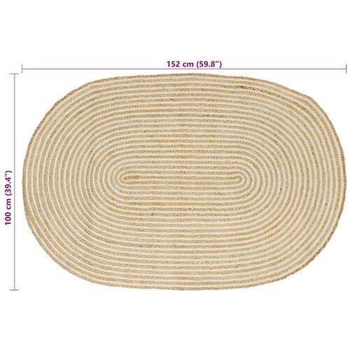  Tepisi za područja Prirodna i bijela 100 x 152 cm Juta Slike