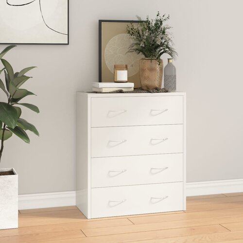 VidaXL Komoda s 4 predali 60x30,5x71 cm visok sijaj bela Slike