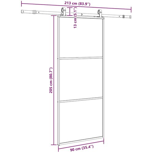  Klizna vrata s priborom crna 90 x 205 cm od ESG stakla Slike