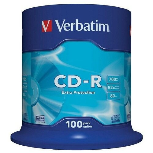 Verbatim CD-R DL 52X 100/1 Spindl 43411 disk Slike