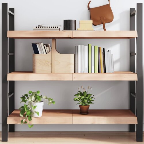 VidaXL Zidna polica 120x50x(2-6) cm neobrađena masivna hrastovina Slike