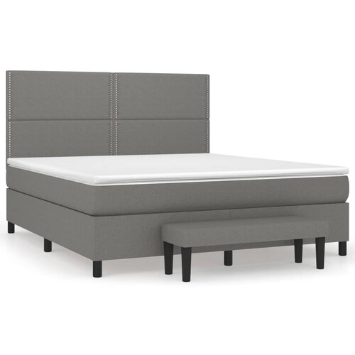 Maison Chic Box spring postelja - Vzmetna postelja z vzmetnico temno siva 180x200 cm blago SL14539, (21900784) Cene