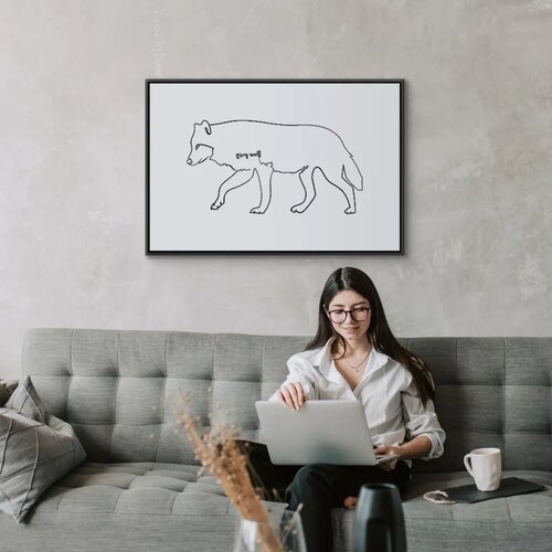  Slika - Wolf (1 Part) Wide 90x60 U crnom drvenom okviru Slike