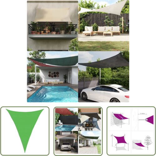  The Living Store Senčno jadro 160 g/m&amp;sup2; svetlo zeleno 5x6x6 m HDPE - Senčno Jadro, (21742955) Slike