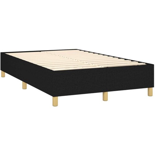  Box spring s madracem LED crni 120 x 200 cm od tkanine Slike