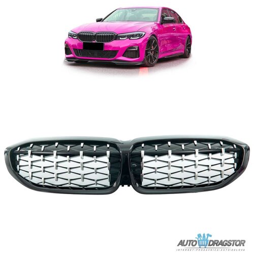  Bmw 3 (G20) sedan (G21) touring 2019-2022 maska diamond hrom-crna set 2 kom Cene