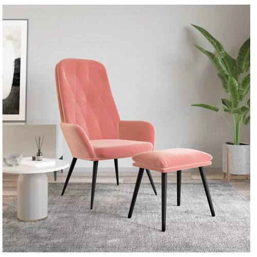  Stol za sproščanje s stolčkom roza žamet