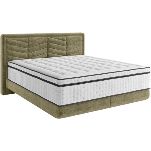 CARRYHOME postelja boxspring 160 cm x 200 cm , tekstil olivno zelena Cene