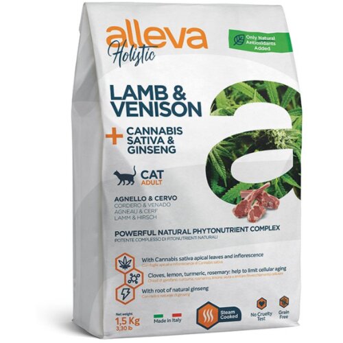Alleva holistic cat adult lamb & venison +cannabis sativa & ginseng 10 kg Slike