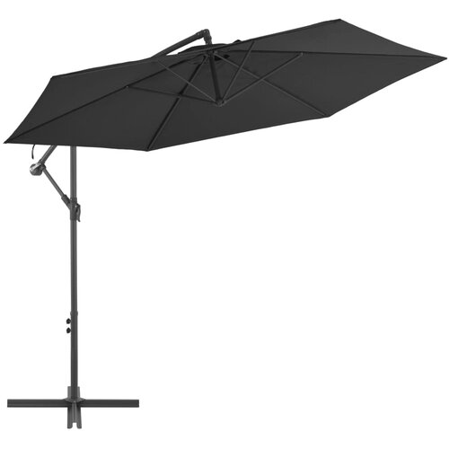 vidaXL Previsni senčnik z aluminijastim drogom 300 cm črn, (20610469) Cene