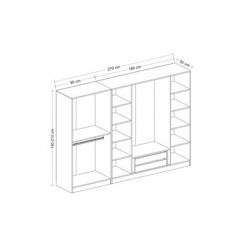 Hanah home Kale Mebran 8423 Ormar, 270x210x52cm, Bijeli Slike